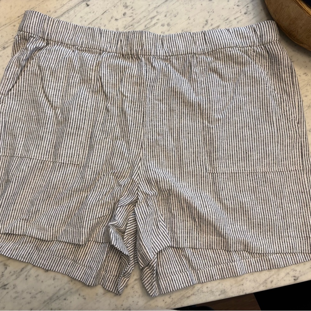 J. Crew Factory Black and White Striped Women's Shorts